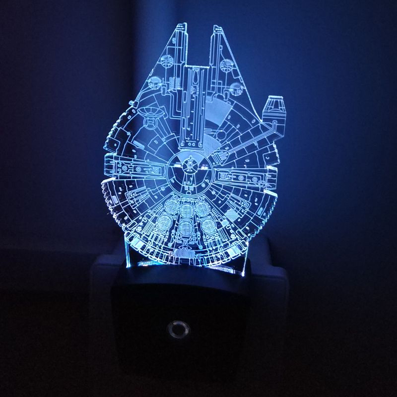 Facon Mini Wall 3d Illusion Night Lamp Home Decoration Light Sensor Multiple Designs Whole Drop Free