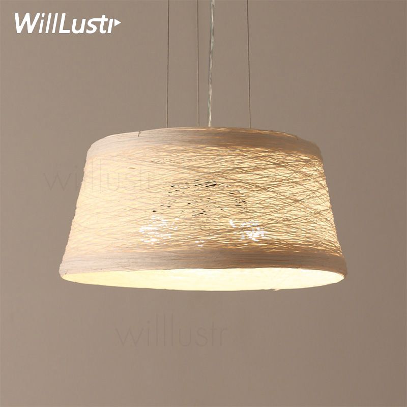 handmade wicker pendant lamp home bedroom hotel dinning room