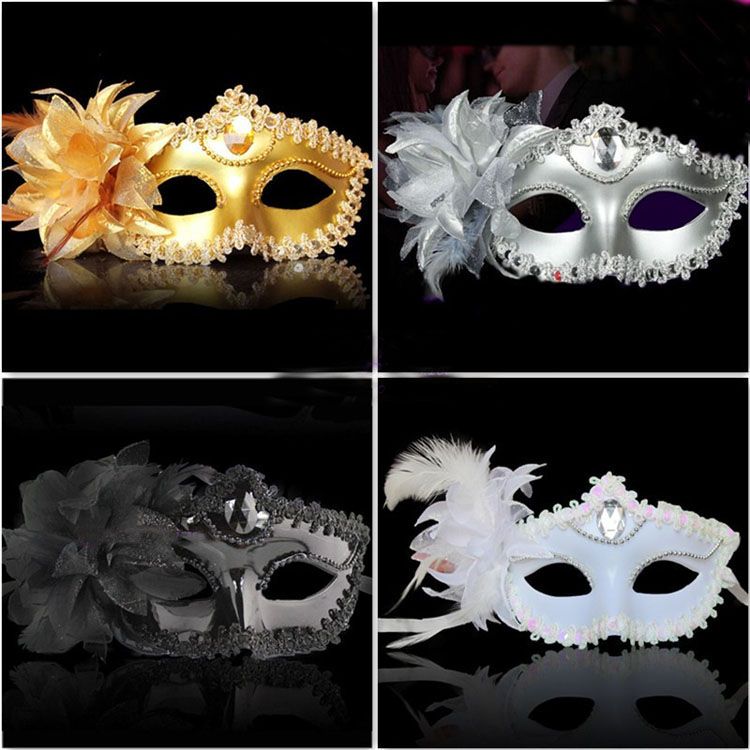 Masquerade Smiffys Fancy Dark Angel Eyemask in Silver /& Black with Feathers