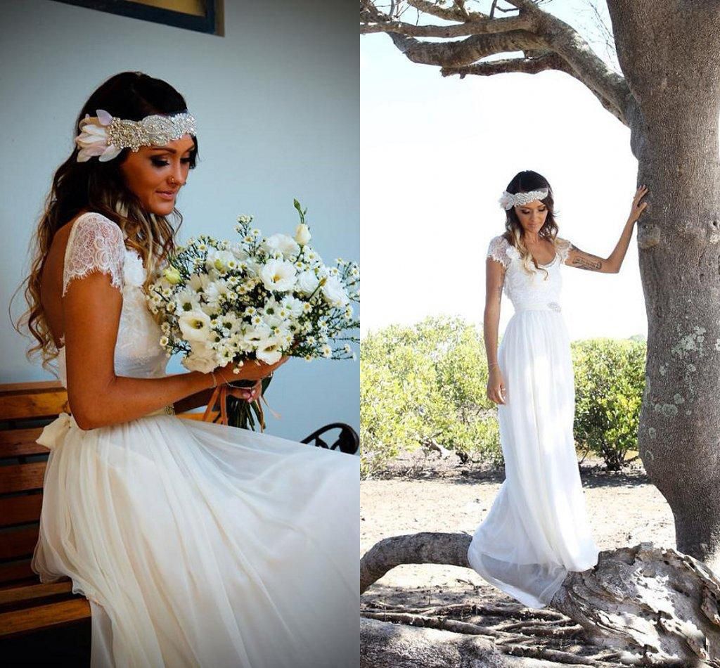 Discount 2018 Pretty Boho Lace Wedding Dresses Hippie Gypsy Sexy
