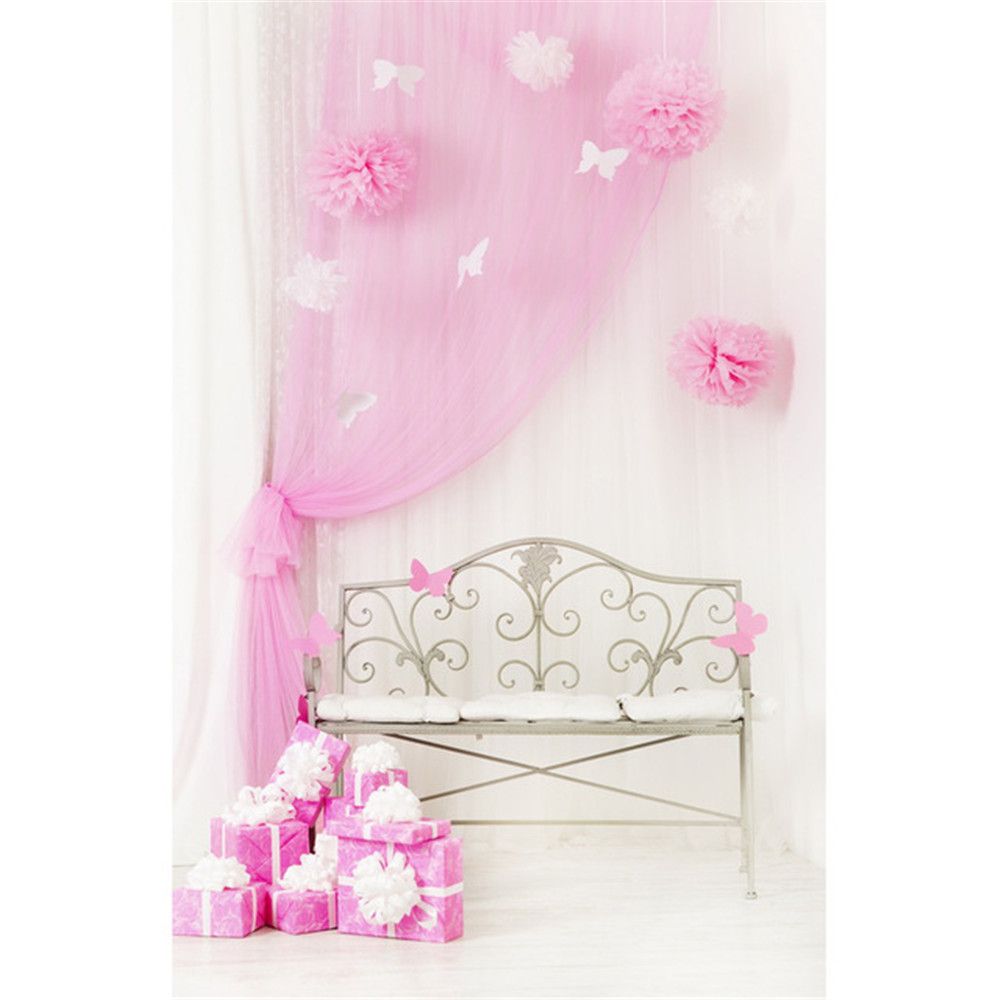 2019 baby girls birthday party photography backdrop printed pink