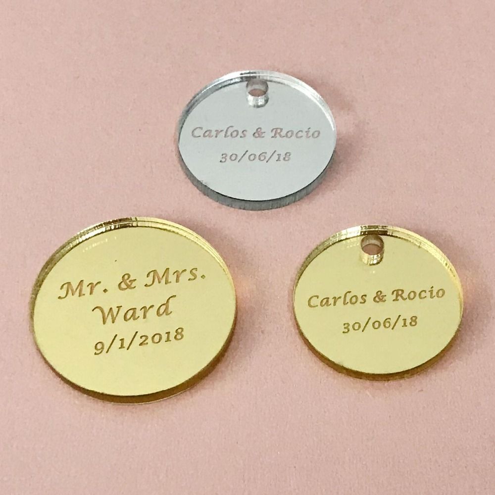 personalized round tag baby baptism hangs round wedding gift tags