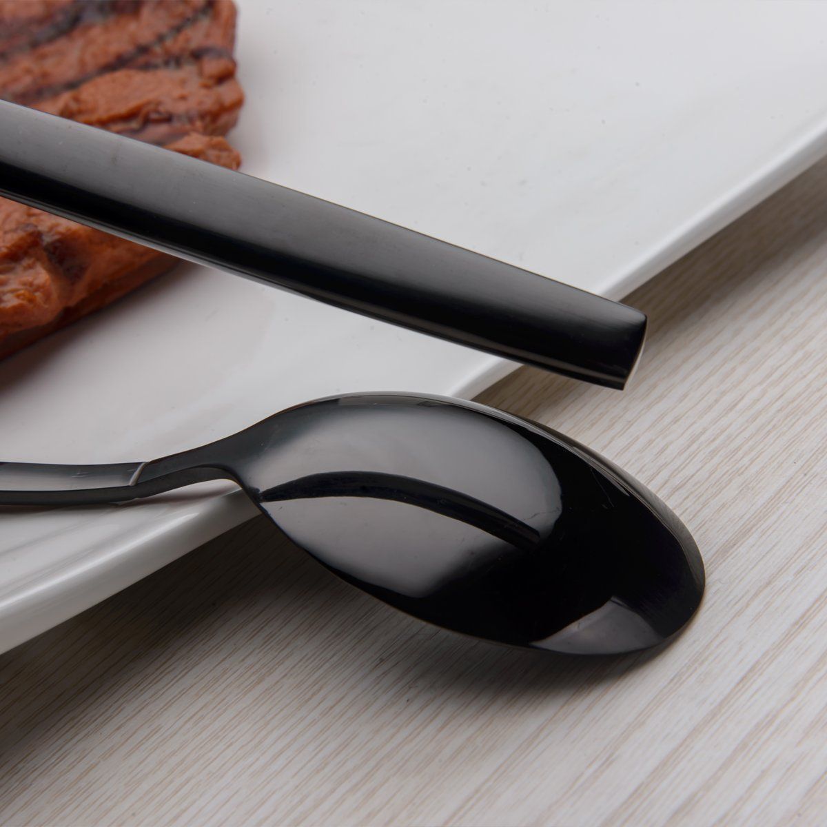 2021 Titanium Black Plated Flatware Set, Black Silverware Set, Black