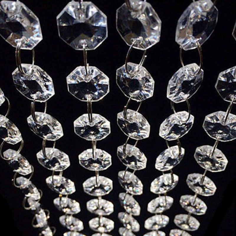 3 Feet Crystal Clear Acrylic Beads Chain Garland 3 Feet Crystal Clear Acrylic Beads Chain Garland Hanging Diamond Chandelier Wedding Supplies Party Table Decoration Birthday