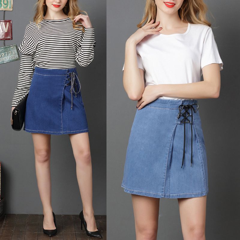 Summer Ladies Denim Skirt ALine Mini Dress Fashion Above Knee Jeans