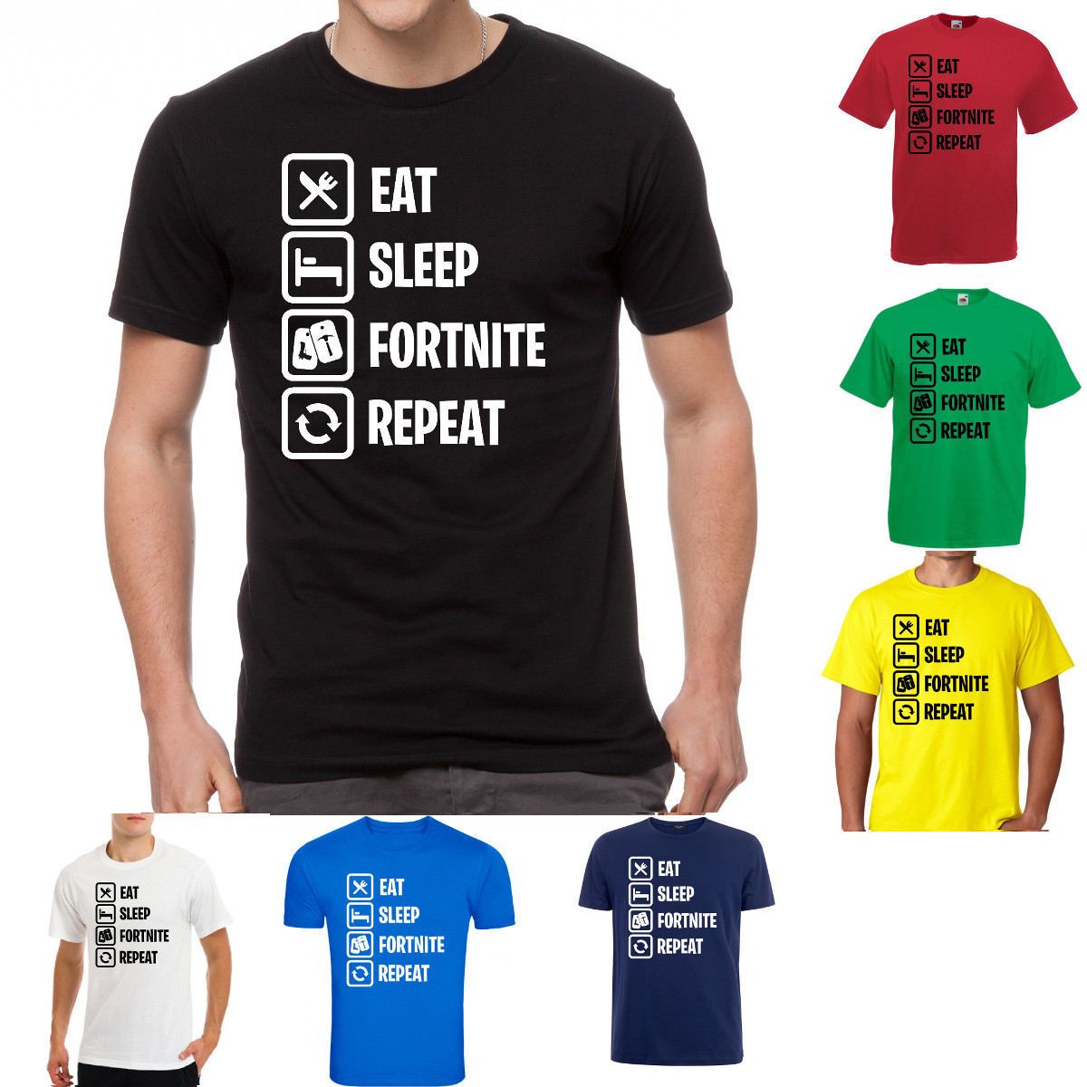 Fortnite Battle Royale Eat Sleep Repeat Online Game Gamer Player T - fortnite battle royale eat sleep repeat online game gamer player t shirt tee unisex funny gift casual tee shop online t shirts t shirt from lukehappy12