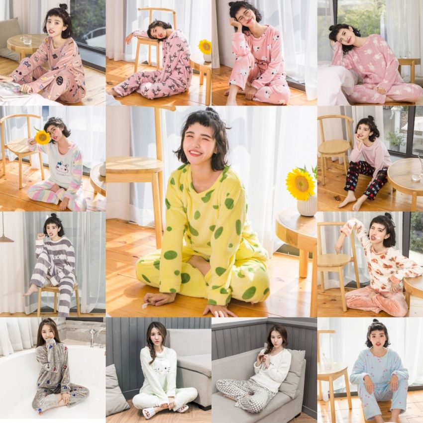 Compre Mujeres De Invierno De Terciopelo De Coral Pijama 