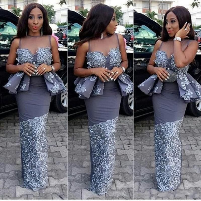 Compra 2019 La Más Nueva Moda Shine Vestidos De Noche Africanos Estilos  Nigerianos Sheer Cuello Peplum Piso Longitud Sirena Vestidos De Fiesta De  Baile Barato | Entrega Rápida Y Calidad | Es.Dhgate