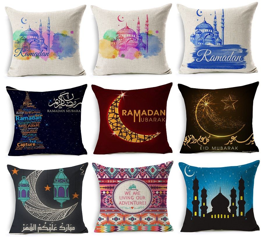 Wholesale Ramadan Kareem Cushion Cover Watercolor EID Mubarak Simple Decorative Pillow Covers Wholesale Wholesale Ramadan Kareem Cushion Cover Watercolor EID Mubarak Simple Decorative Pillow Covers Wholesale