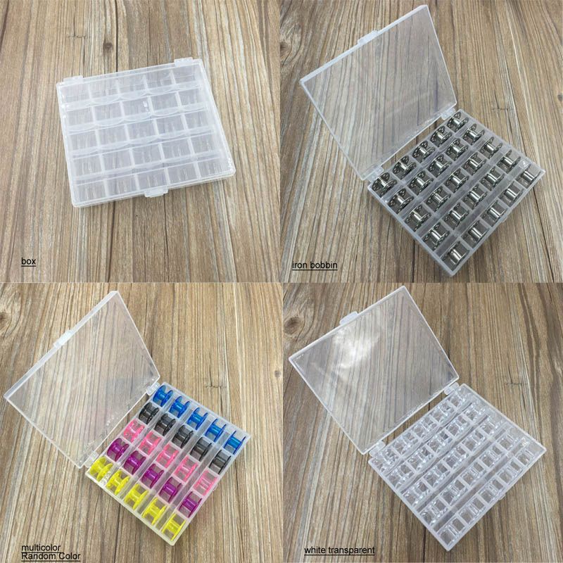 Sewing Thread Bobbin Box Container Bo Transpa Plastic Multicolor Machine Holder Holds 25 Storage Organizer