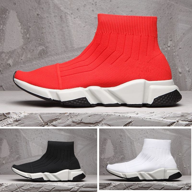 Knitted Sock Runner Knit Kids Speed Trainers Mid High Running Shoes ...