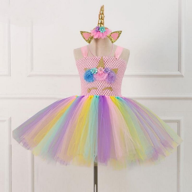 rainbow unicorn tutu dress