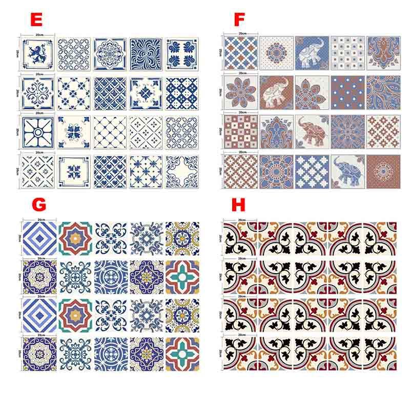Backsplash Tile Stickers 20 Pcs Set Traditional Talavera Tiles Bathroom Kitchen Decals Easy To Apply Just L