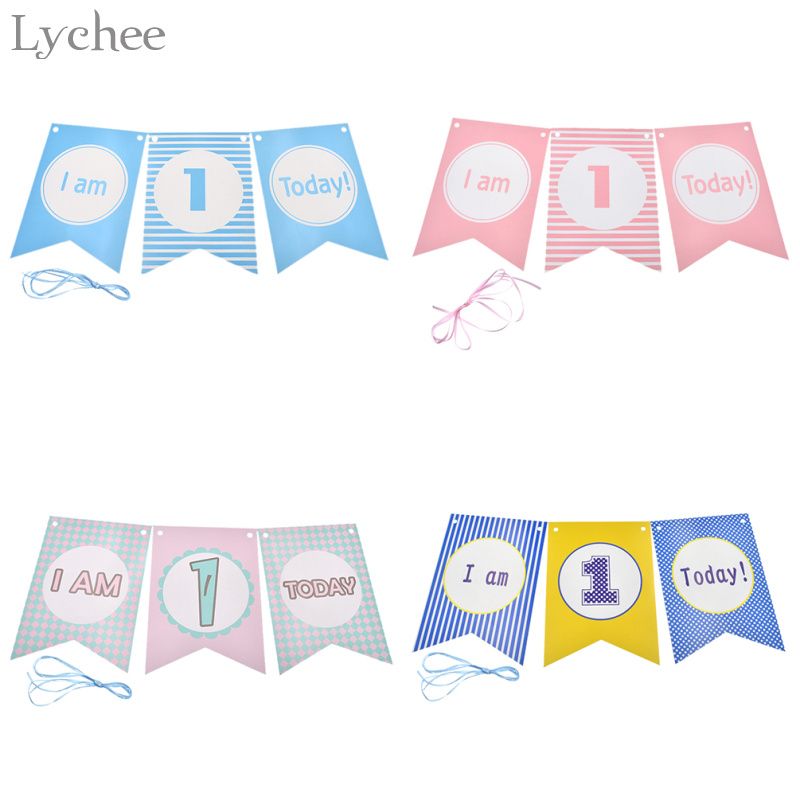 2019 Lychee First Birthday Banner Boy Girl Baby Shower Bunting