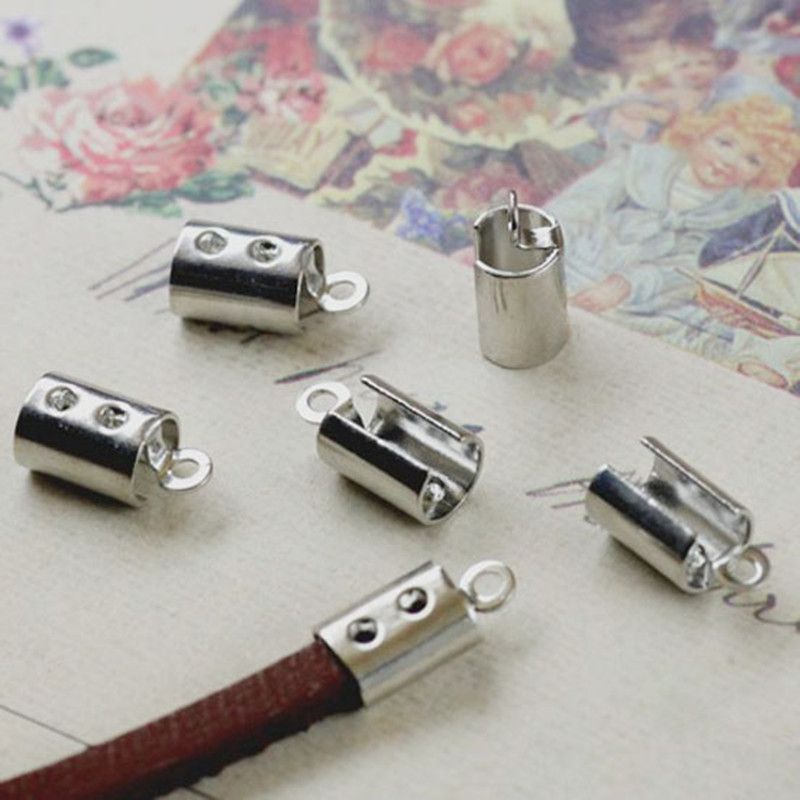 2020 End Caps/End Fasteners Fits 4mm Leather Cord Crimp Beads Fastener