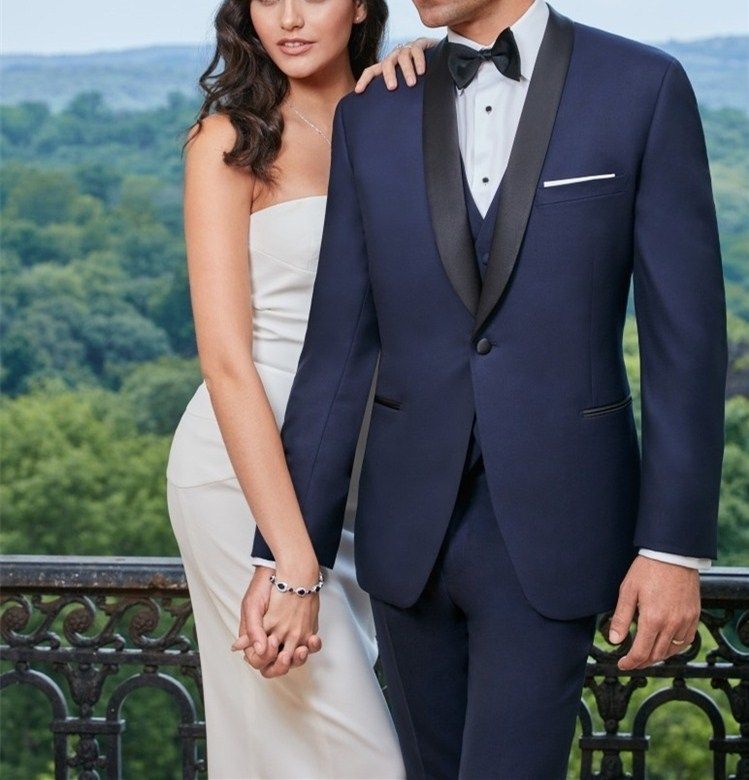 Navy Blue Mens Suits Wedding Suits Slim Fit Formal Groom Wear