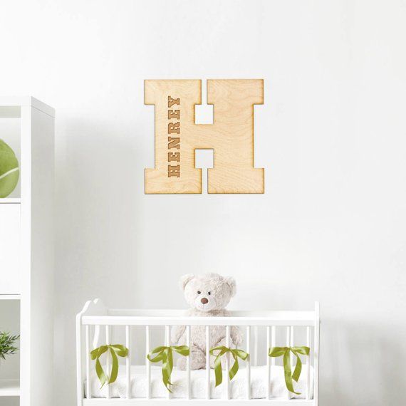 block letter engraved wood sign custom monogram gift personalized