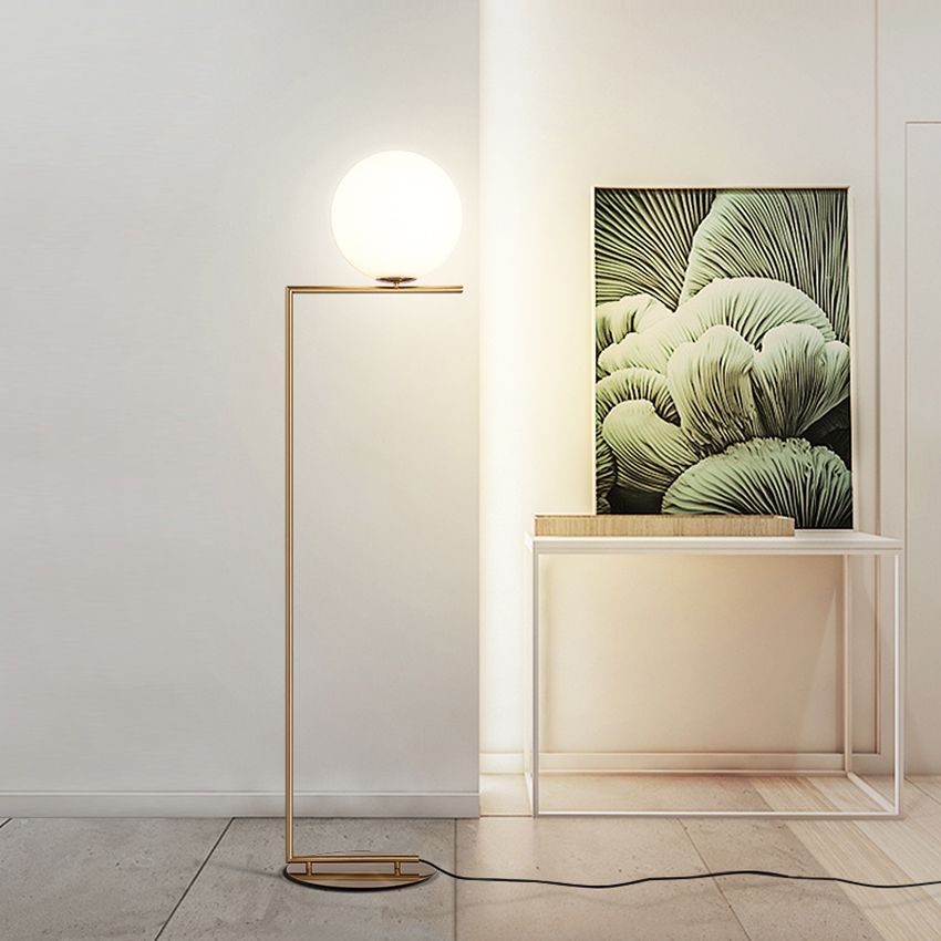 Modern Led Iron Loft Glass Golden Floor Lamps Standing Lamp Living Room Lights Decorative Kitchen Fixtures Luminaire
