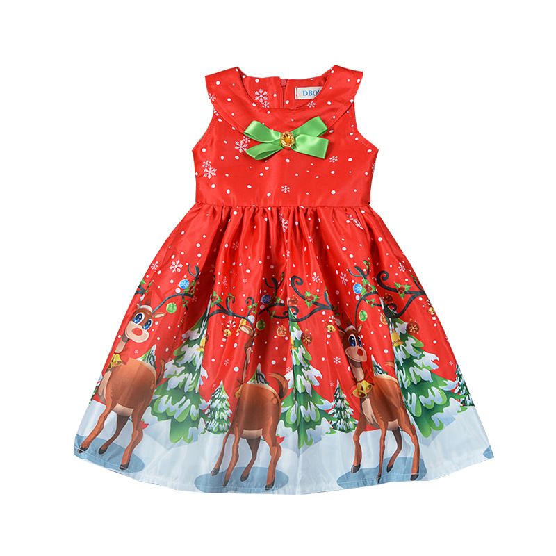 2018 christmas dresses for girls floral deer print dress kids clothing princess bow baby dress toddler girl sleeveless dress baby clothes 1 5t from - Toddler Girls Christmas Dress 2018 christmas dresses for girls floral deer print dress kids clothing princess bow baby dress toddler girl sleeveless dress baby clothes 1 5t from - Toddler Girls Christmas Dress