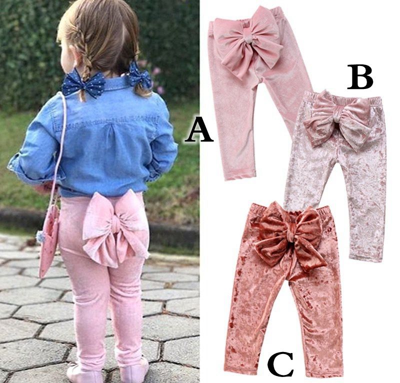 2020 Ins Fall Spring Girls Ruffle Pants Cute Kids Baby Girl Bowknot
