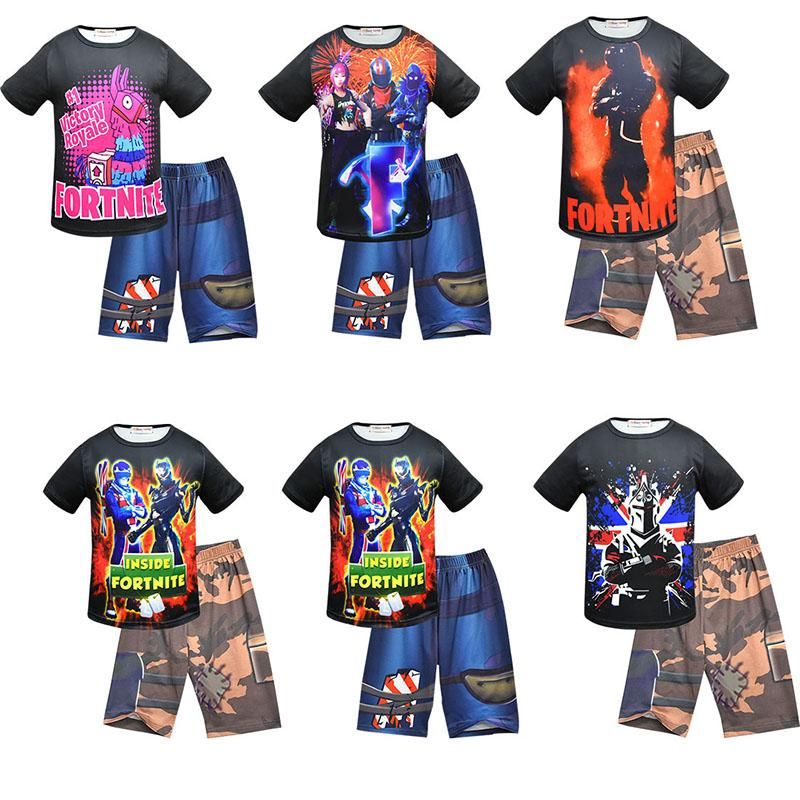 Compre 10 Estilos Bebe Menina Menina Fortnite Imprimir Roupas 2018 - compre 10 estilos bebe menina menina fortnite imprimir roupas 2018 criancas verao algodao camiseta shorts 2 pcs set boutique criancas conjuntos de