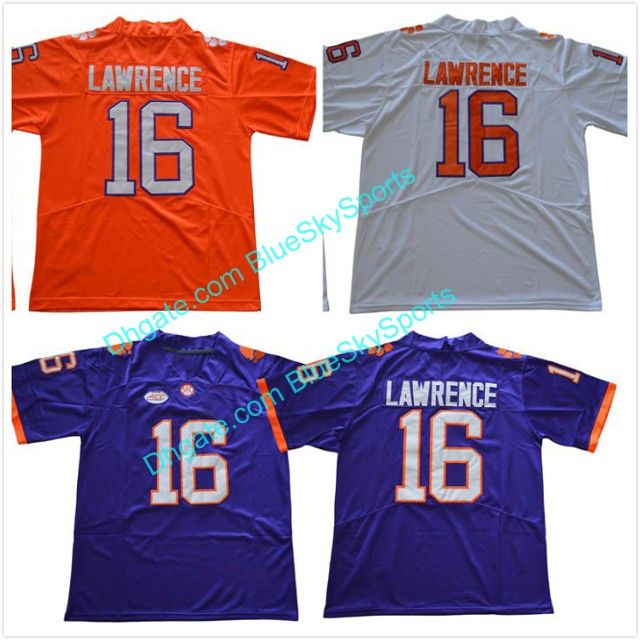2018 Clemson Tigers 16 Trevor Lawrence Jersey White Purple Orange