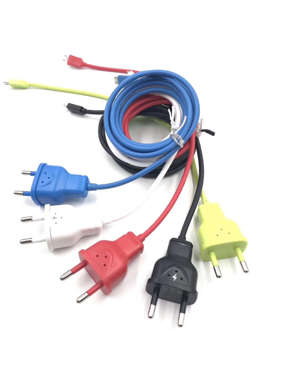 colorful eu us plug charger ac best power adapter home charger charging cable with wire for iphone samsung galaxy without pack 125V AC Plug Wiring