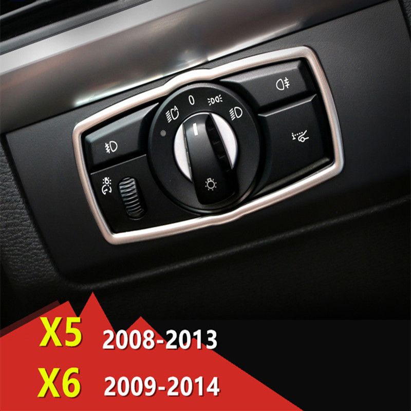 Dashboard Headlight Frame Decorative Cover Trim For Bmw X5 E70 X6 Dashboard Headlight Frame Decorative Cover Trim For Bmw X5 E70 X6 E71 Stainless Steel Styling Car Accessories Sticker Interior