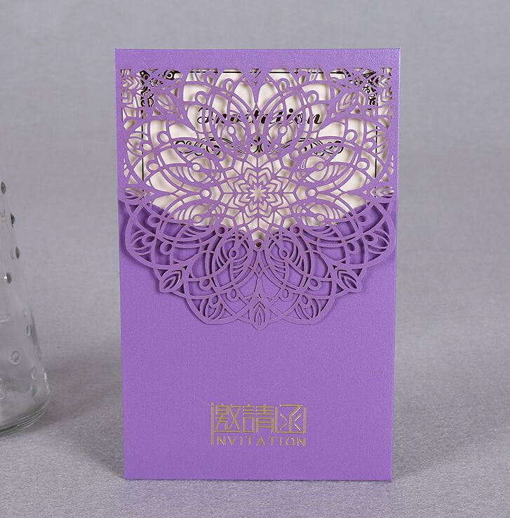 folded laser cut wedding invitations customized printing hollow