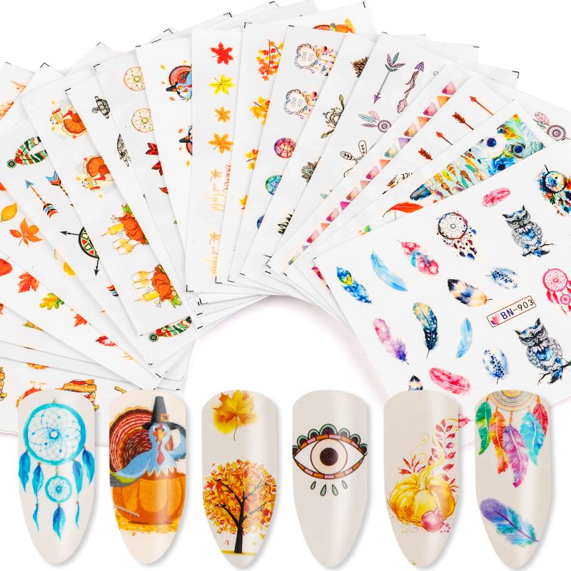 Mixed Decal Nail Water Sticker Dream Catcher Autumn Flower Leaf Mixed Decal Nail Water Sticker Dream Catcher Autumn Flower Leaf