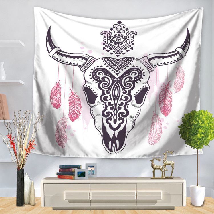 Wall Hanging Tapestry Animal Heads Print Blanket Beach Towel Wall