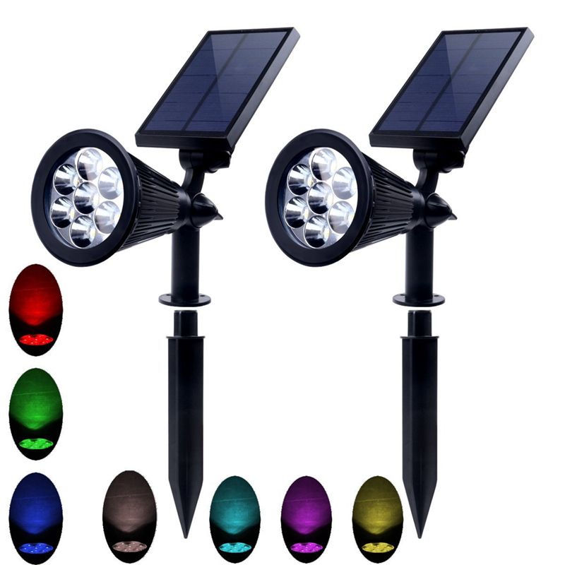 2019 7 Led Auto Color Changing Solar Spotlight Outdoor Lighting 2019 7 Led Auto Color Changing Solar Spotlight Outdoor Lighting Powered Security Landscape Wall Light For Garden From Sunway518