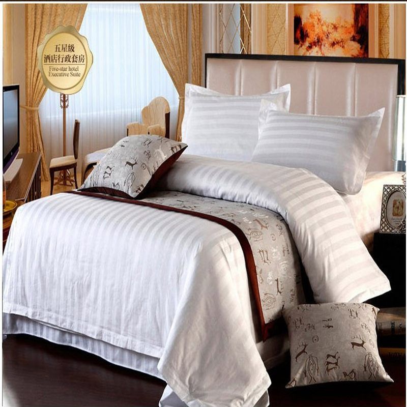 5 Star Hotel Home Textile White Stripe Bedding Set Queen King Quilt 5 Star Hotel Home Textile White Stripe Bedding Set Queen King Quilt Duvet Cover Bedclothes Bed Sheet Cotton Size Covers Black Comforter Sets