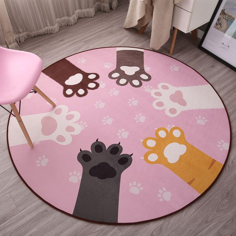 2021 Kawaii Carpet For Home Decor Fluffy Bathroom Round Shape Bath Mats