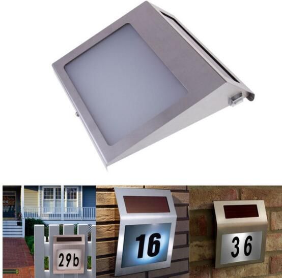 Stainless Steel 3 Led Solar Powered Wall Light Villa Doorplate Water Powered Shower Light Best Blue Ice Cube Lights