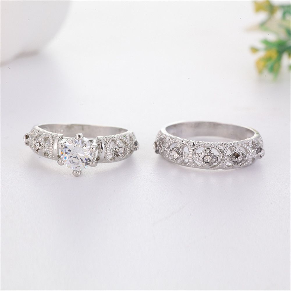 2019 Love Wedding Rings Set Hollow Out Silver Ladies Accessories