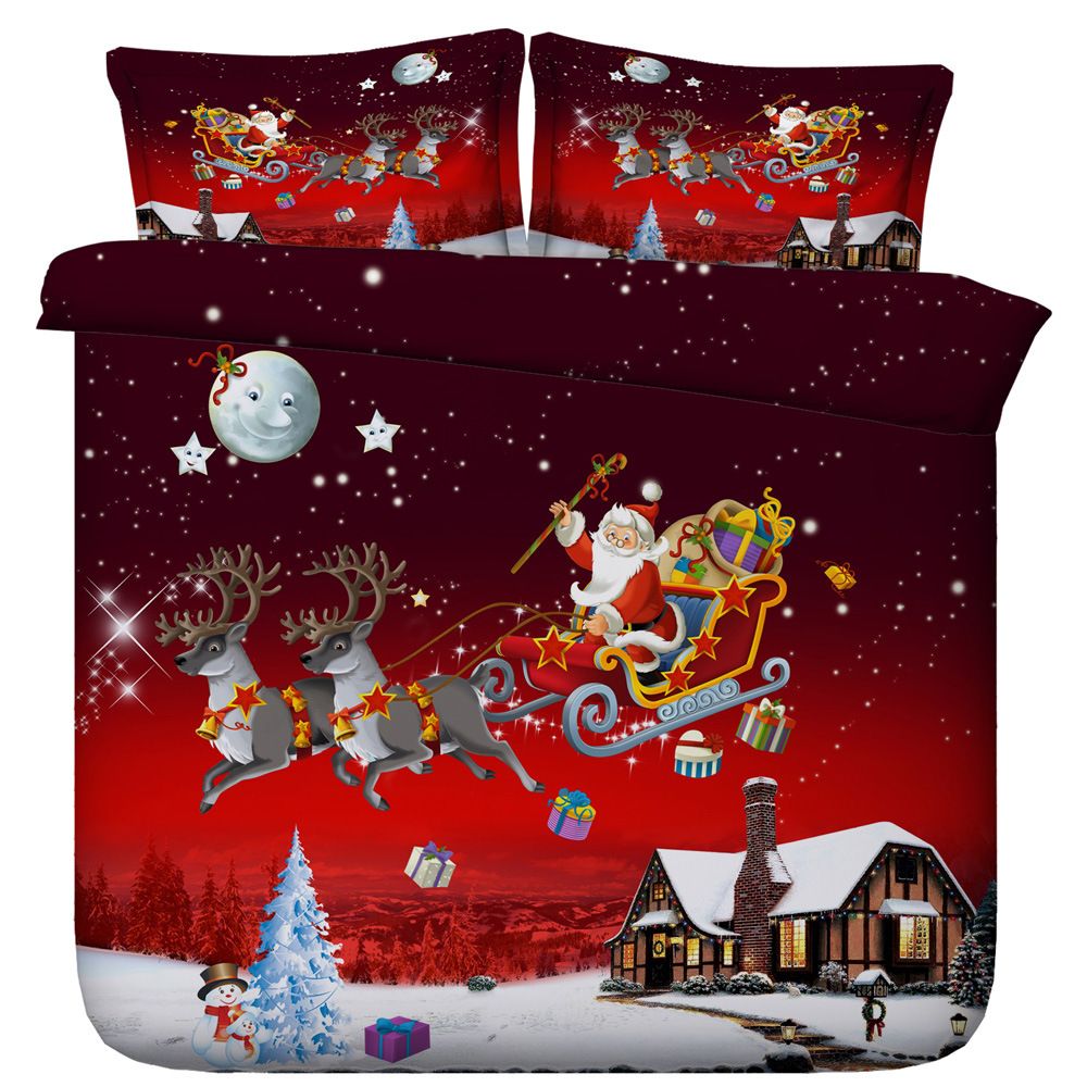 3d Duvet Cover Gifts Bedding Sets Red 3d Duvet Cover Gifts Bedding Sets Red Bedspreads Holiday Quilt Covers Deer Bed Linen Pillow Elk Cal King Size Comforter Queen