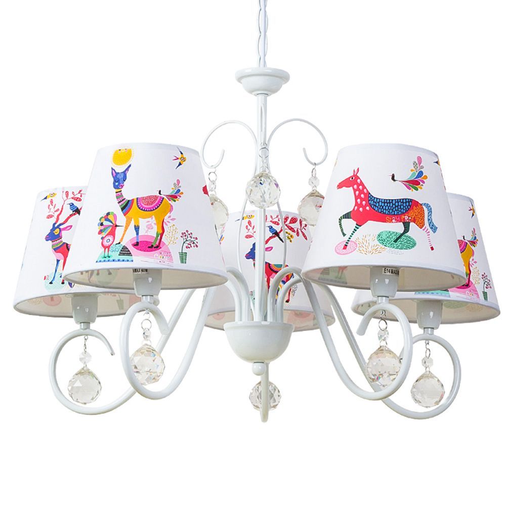 Oovov Child Room Cartoon Crystal Chandelier White Iron Cloth For Oovov Child Room Cartoon Crystal Chandelier White Iron Cloth For Kids Baby Bedroom Pendant Light Lamp Multi Brass Ceiling Lights