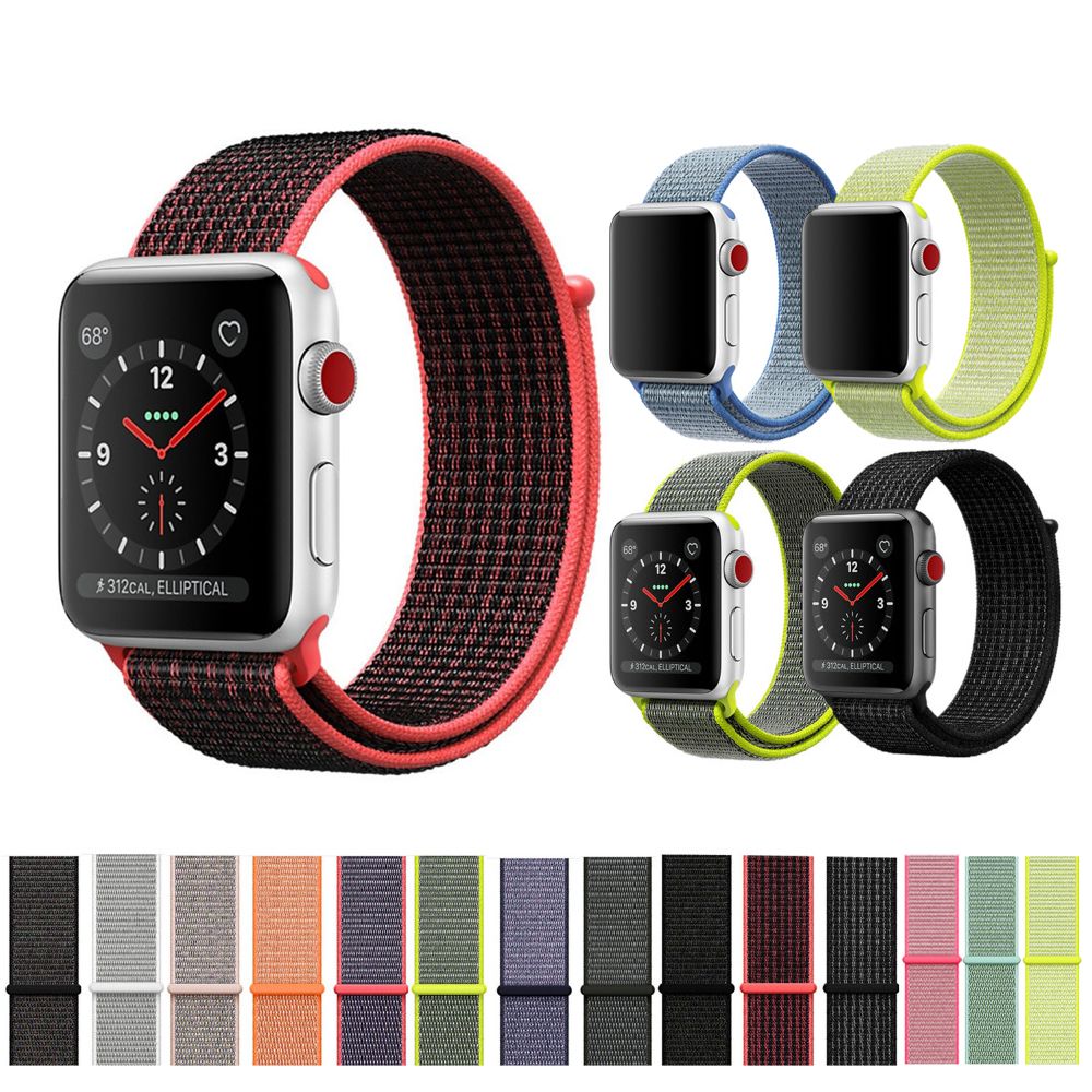 Uhren Sport Strap Für Apple Uhr 4 Band 42mm 44mm Iwatch 3 2 1 Bands 38mm 40mm Neue Bunte Weiche Nylon Schleife Armband Handgelenk Gürtel Spezieller Kauf