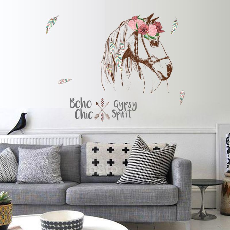 Whole Horse Wall Sticker Boho Chic Home Decor Animals Gypsy Whole Horse Wall Sticker Boho Chic Home Decor Animals Gypsy Spirit Decal Decals For Walls Quotes From Brendin 21 82 Dhgate Com