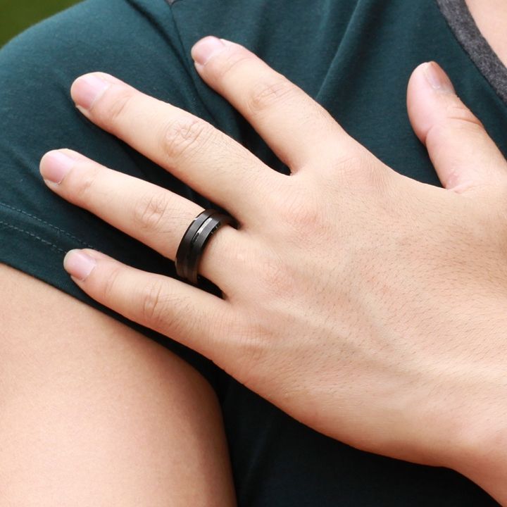 Black Wedding Rings For Men On Hand Wedding Rings Sets Ideas
