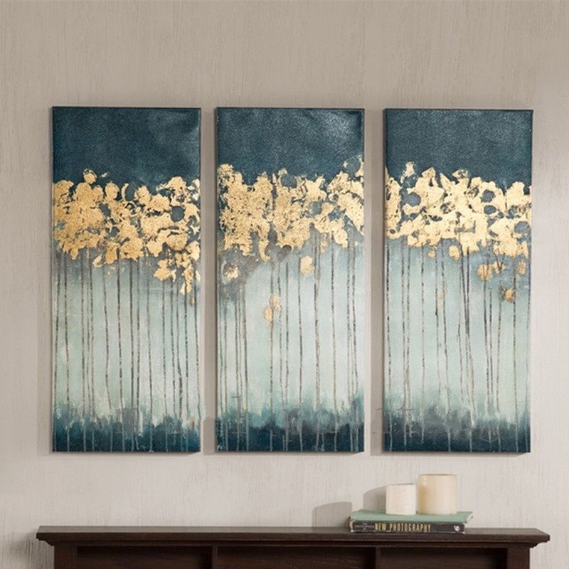 Handmade Wall Painting 3 Panel Trees Pictures Hand Painted Abstract Landscape Oil Paintings On Canvas Modern Home Art Large - Handmade Wall Art Handmade Wall Painting 3 Panel Trees Pictures Hand Painted Abstract Landscape Oil Paintings On Canvas Modern Home Art Large - Handmade Wall Art