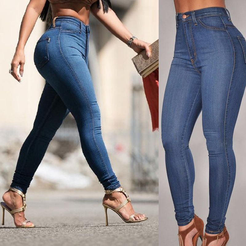 Acquistare Jeans Donna A Vita Alta Slim Fit In Denim Con Cerniera Sottile  Skinny Con Taglio Al Ginocchio Economico | Consegna Veloce E Qualità |  It.Dhgate