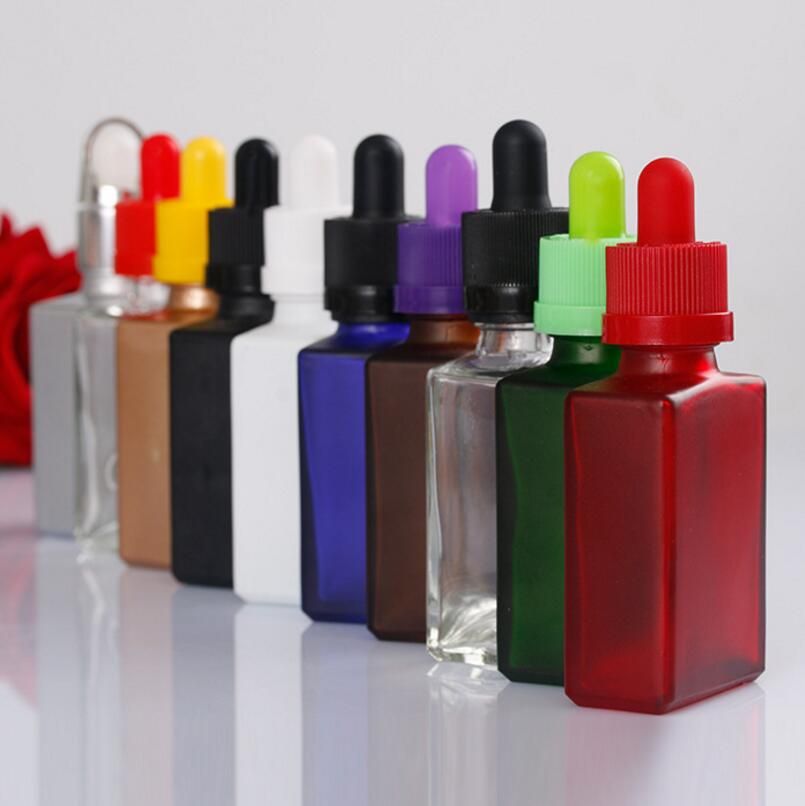 Download 30ml Black Rectangular Frosted Glass Dropper Bottles, Rectangle Square Dropper Bottles With ...