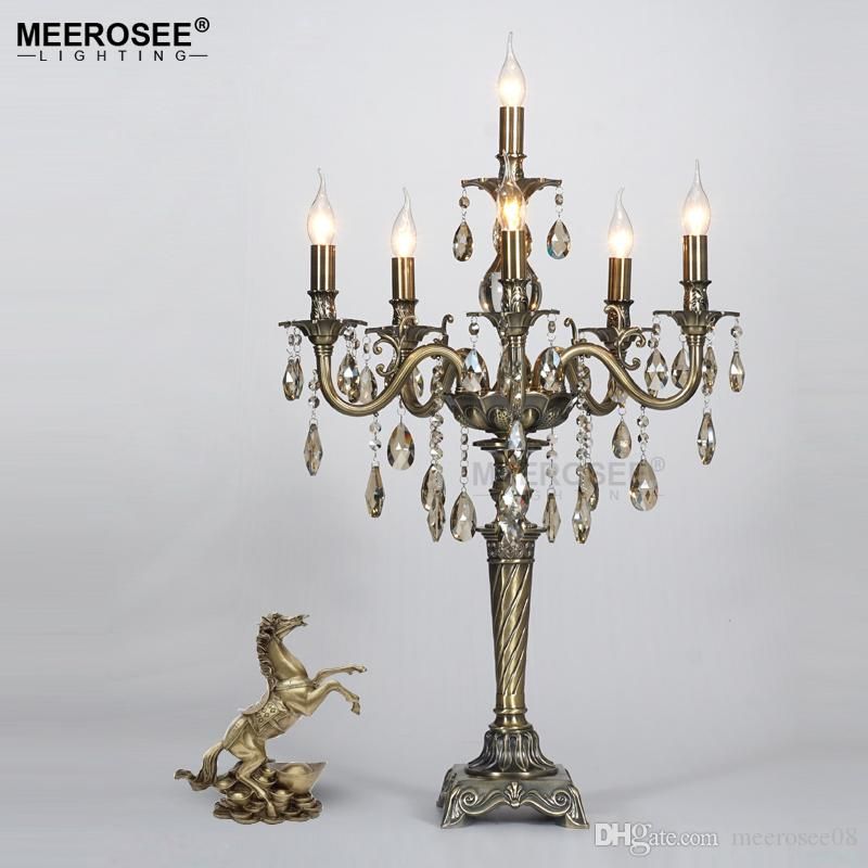 Vintage Crystal Table Light Fixture Desk Lamp For Reading Room Candle Res De Cristal Lighting Home Decoration