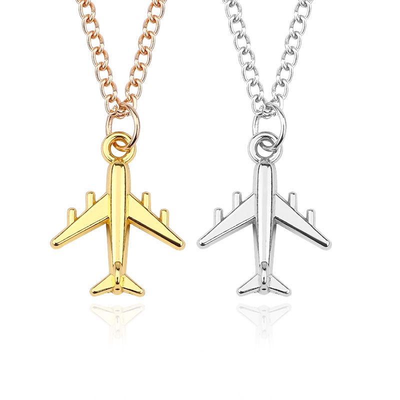 Wholesale Airplane Necklaces & Pendants Silver Airplane Pendant Aircraft Choker Necklace For
