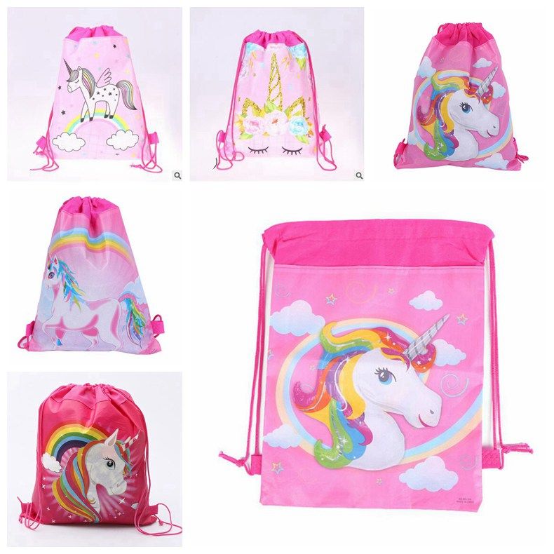 unicorn drawstring backpack children shool backpack kids draw string