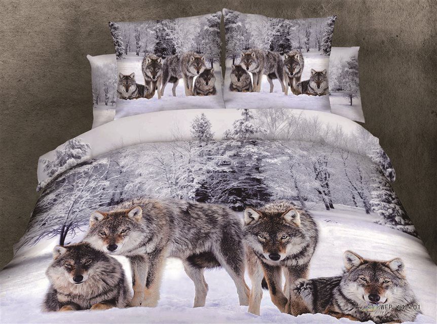 100 Organic Cotton 500t Unique Modern Animal Print 3d Bedding Sets 100 Organic Cotton 500t Unique Modern Animal Print 3d Bedding Sets Double Queen King Size Bedsheet Set Duvet Cover Wolf