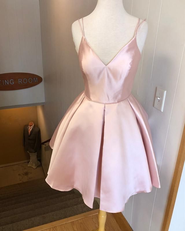 pink spaghetti strap dress