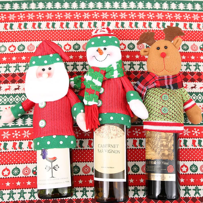 christmas gift wraps santa claus deer pattern knitting 3 styles christmas gift wraps santa claus deer pattern knitting 3 styles ornaments xmas wine bottle cover bag dinner party table decor custom christmas ornaments